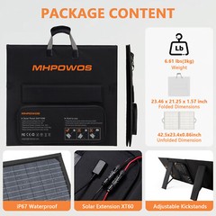 MHPOWOS Foldable Solar Panel 220W Panel Solar for Home Camping Solar Power Kit