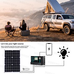 10000W 110V Power Inverter Solar Generator With 500W Solar Panel Home Complete