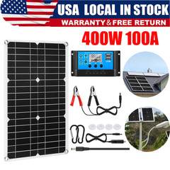 400W 12V Monocrystalline Solar Kit 100A Controller Charger for RV Boat Caravan