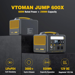 939Wh Portable Power Station Bundle with Extra Battery & 110W Solar Panel Includ