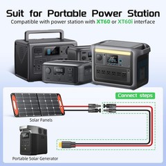 10 Feet Solar to XT60 Connector for EcoFlow & Generator Charging