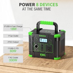 330W 288.6WH EBL Portable Power Station Solar Generator Home Camping All-Round