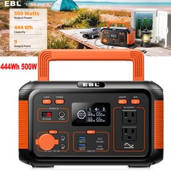 Portable Power Station 444Wh 500W AC USB Battery Charger Camping Solar Generator