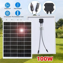 100W Rigid Monocrystalline Solar Panel Kit for Home Caravan RV Boat 12V Charger