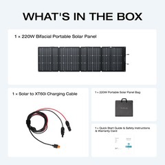EcoFlow 220W Bifacial Solar Panel Kit Waterproof IP68 for Outdoor Camping RV