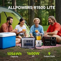 ALLPOWERS 1800W (3000W Peak) Power Station Solar Generator + 100W Solar Panel