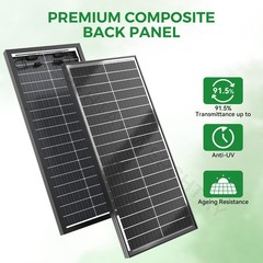 3Pack 100 Watt (300W) Bifacial Solar Panel 18BB Mono 12V/24V for Sunshed RV/home