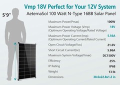100W Solar Panel Kit Mono Cell Battery Power 20A Controller Roof Home Off-Grid