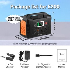 FlashFish E200 200W 151Wh Li-ion Portable Power Station Generator Refurbished