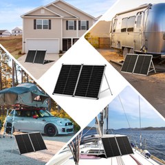 Mono 100W Folding 12V Rigid Solar Panel for Camping,Off-Grid,Battery Charging