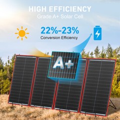 Dokio 300W 12V Foldable Mono Solar Panel Kit with Separate Controller for travel