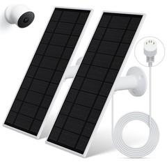 2-Pack Solar Panel Charger for Nest Camera Indoor/Outdoor, IP65 Waterproof, 13.1