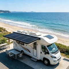 AeternaSol 18V 200W N-Type Mono Solar Panel 18BB Roof RV Boat Off-Grid Battery