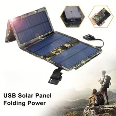 80W USB Solar Panel Folding Power Bank Outdoor Camping Hiking Phone Charger