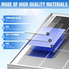 400Watt Mono 18BB Solar Panel Battery Charging Home Off-Grid Boat Power Carava