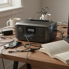 Lightweight Portable Power Station RIVER 3, 600W Peak & 6 Outlets for All Needs