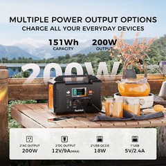 FlashFish E200 200W 151Wh Li-ion Portable Power Station Generator Refurbished