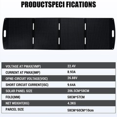 200W 100W Foldable Portable Solar Panel 23% Conversion Efficiency For RV Camping