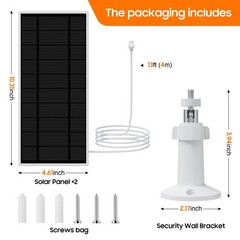 2-Pack Solar Panel Charger for Nest Camera Indoor/Outdoor, IP65 Waterproof, 13.1