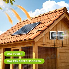 for Shed, Chicken Coop, Kitchen, Atic &Greenhouse Intake Or Exhaust Air, 3200RPM