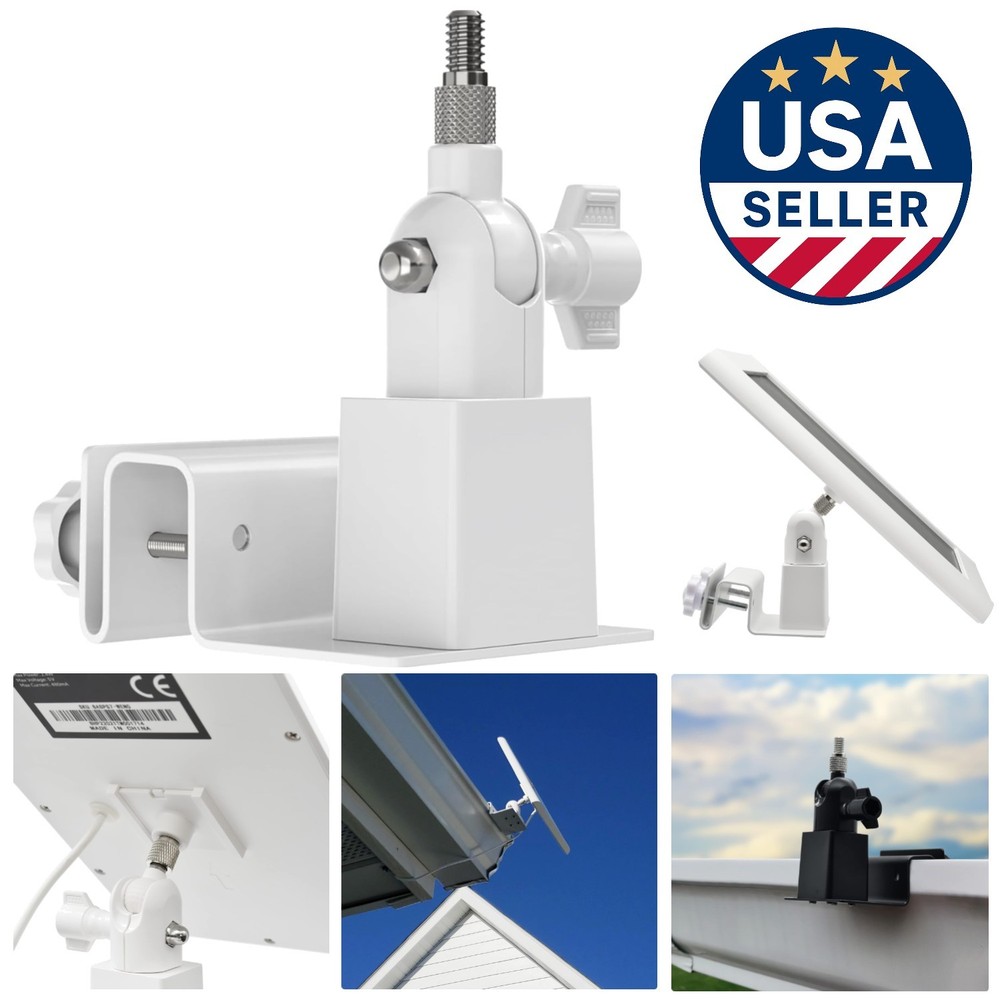 Gutter Mount Solar Panel Holder for Ring, Wyze, Eufy Cameras – No Drill