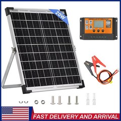 20W Solar Panel 18V Trickle Charger Battery Charger Kit Maintainer Boat Car RV
