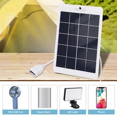 10W/15W 5V Solar Panel USB Waterproof Outdoor Camping Charger Phone Power Bank