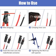 10-200 Pairs Solar Panel Cable Wire Connector Kit Male Female Waterproof Adapter