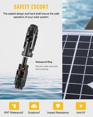 12 PCS 10AWG Weatherproof Solar Panel Connectors – Easy Install, 30A Max Current