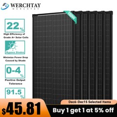 12V 100W 200W 300W 400W 1000W Monocrystalline Solar Panel Home RV Off-Grid Power