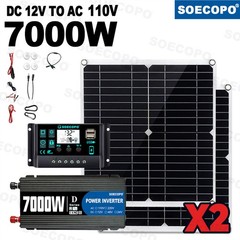 Complete 7000W Off-Grid Solar Kit 7000W Inverter 2pcs 300W Solar Panels 110V