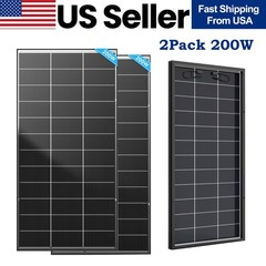 2Pack 200W（400W）N-Type 18BB Bifacial Solar Panel Mono Cell Off Grid Roof RV Boat