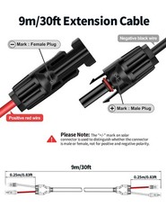 30Ft 10AWG Solar Panel Extension Cable – 6mm² Solar Extension Wire with IP68 …