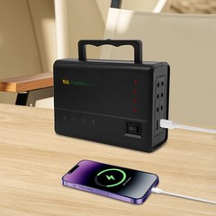 12V Solar Panel Power Generator Kit Battery Pack Power Station USB w/ 4 Bulbs