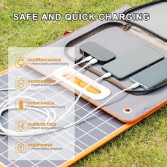 Flashfish 150W Portable Power Station & 100W Foldable Solar Panel for Road Trip