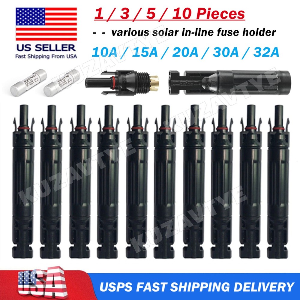 1~10PCS Solar DC Fuse Connectors 10/15/20/30/32A in-line Fuse Holder Protection