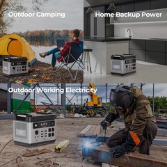 Power Station 2400W/2048Wh Solar Generator +PV100 Fast Charging for Emergencie