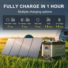 ALLPOWERS 4000W 3456Wh LiFePO4 Portable Power Station with 600W solar panel