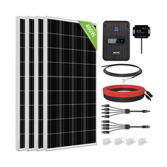 ECO-WORTHY 400 Watt 12 Volt Premium Solar Panel Kit :4pcs 100W Solar Panel+ 4…