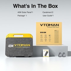 VTOMAN VS40 Portable Solar Panel 40W 13.9V, 25% High Efficiency Foldable Solar