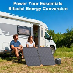 Bifacial Solar Panel 100 200 watt IP68 for BLUETTI Portable Power Station AC180