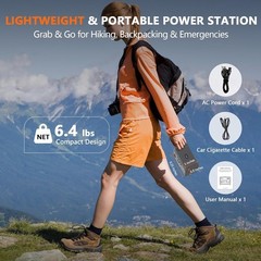 ALLWEI 300W/256Wh LiFePO4 Solar Generator with 100W Solar Panel Included, Portab