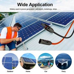 1 Pair Solar Panel Extension Cable Wire Solar Connectors 10 AWG Gauge Black Red