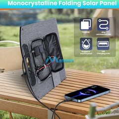 200W 100W Foldable Solar Panel with Adjustable Kickstand For Camping RV Off-Grid