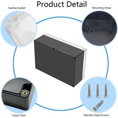 Project Box IP65 Waterproof Junction Box ABS Plastic Black Electrical Boxes DIY