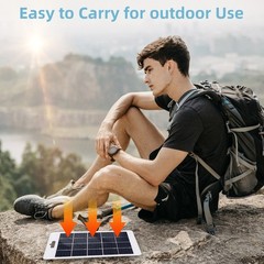10W/15W 5V Solar Panel USB Waterproof Outdoor Camping Charger Phone Power Bank