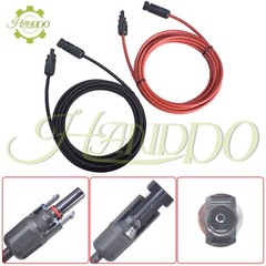 1 Pair Black + Red Solar Panel Extension Cable Wire Connector 12/10 AWG
