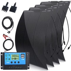 Semi-Flexible Solar Panel Kit 200W 400W 12V Ultra Thin Mono RV Camper Boat Home