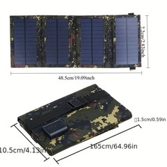 80W USB Solar Panel Folding Power Bank Outdoor Camping Hiking Phone Charger