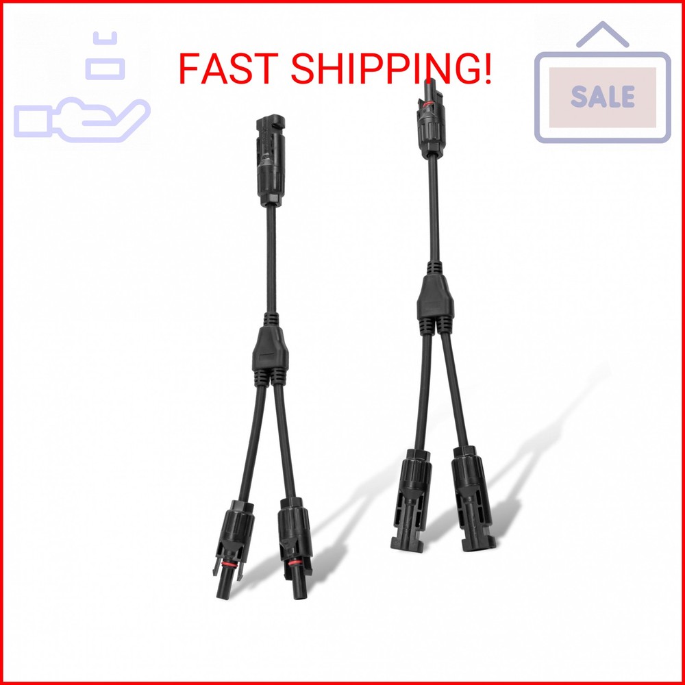 ECO-WORTHY Solar Connectors Y Branch Parallel PV Adapter Cable Wire Plug Tool Ki
